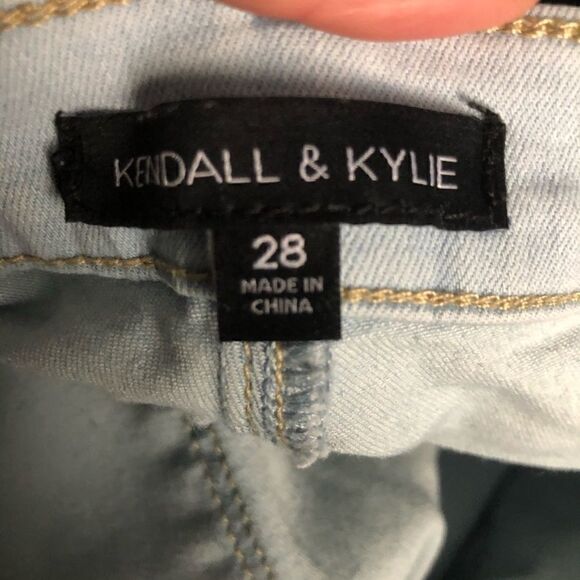 Size 28 Custom Painted Kendall & Kylie Distressed Denim Skinny Jeans - Picture 4 of 5